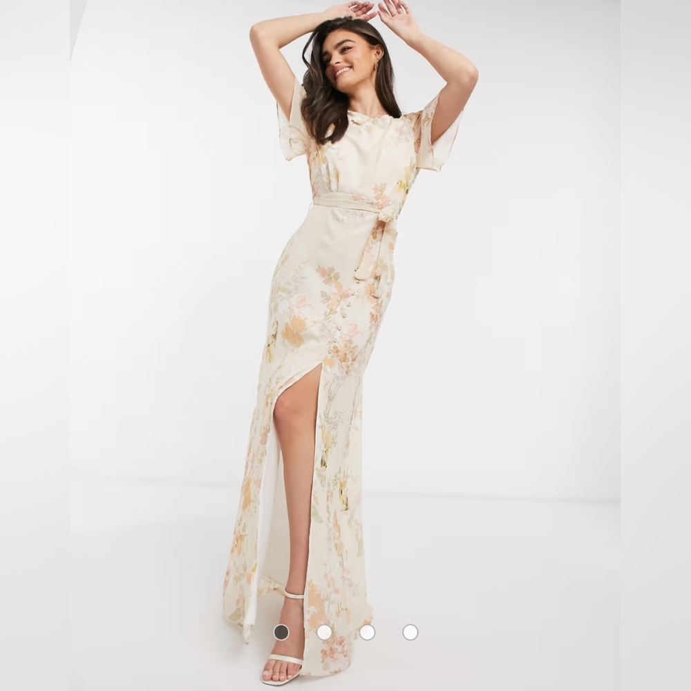 Hope and ivy draped back floral dress